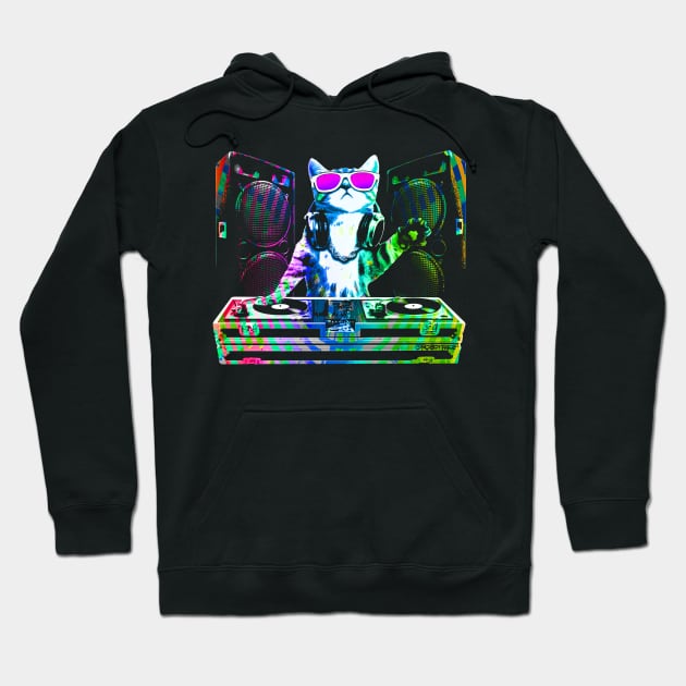 HOUSE CAT (That DJ Kitty) Hoodie by robotface